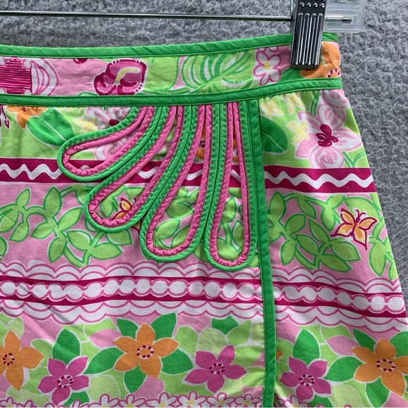 Lilly Pulitzer Girls Size 14 Mini Shorts Skirt Skort Green Multicolor Back Zip - Picture 8 of 10